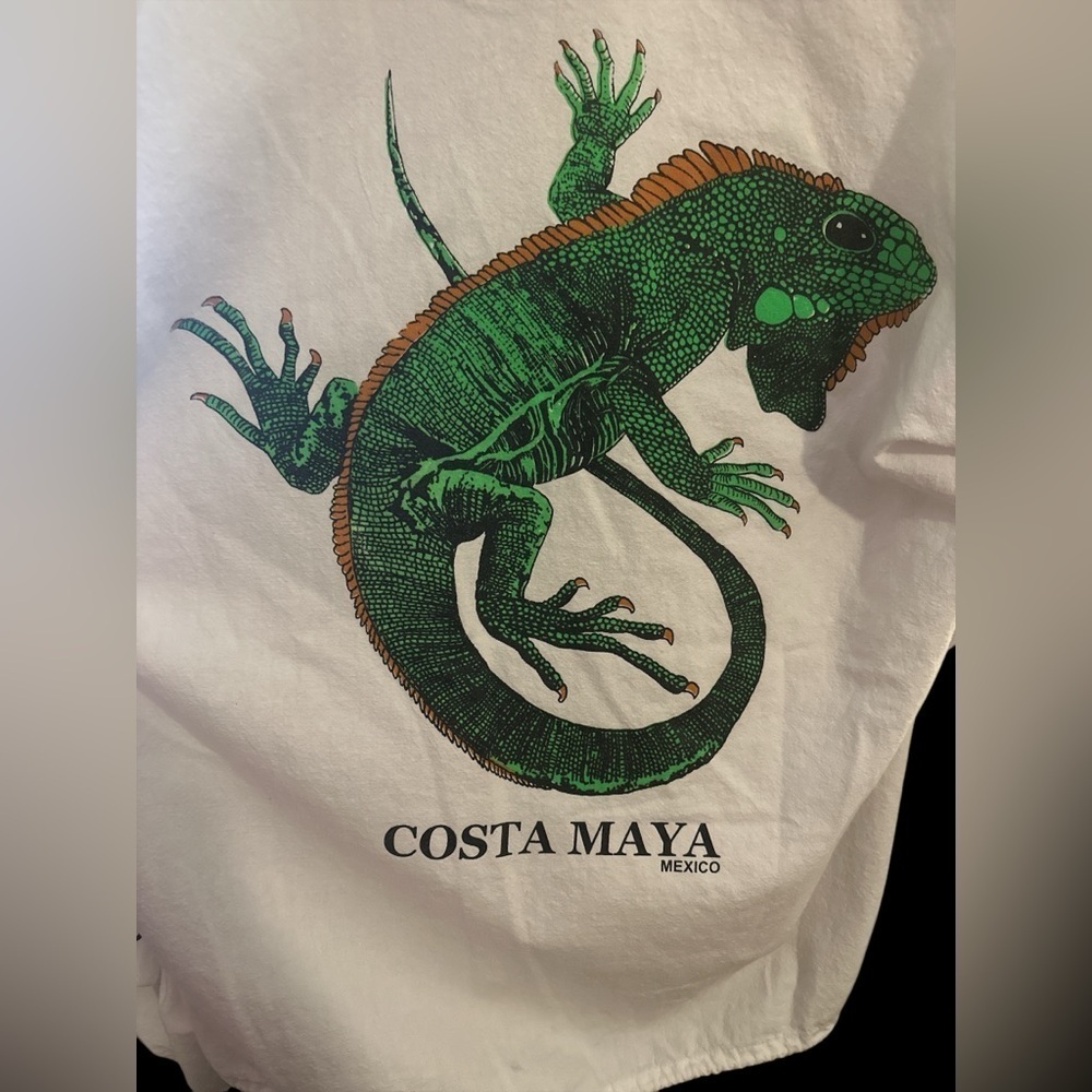 VTG 90’s Costa Maya Mexico Iguana Full Zip Light Weight Jacket Size Large - Picture 4 of 8